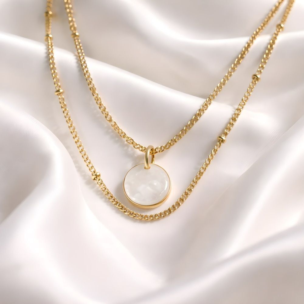J.crew gold tone layered 2-piece necklace set NWOT
